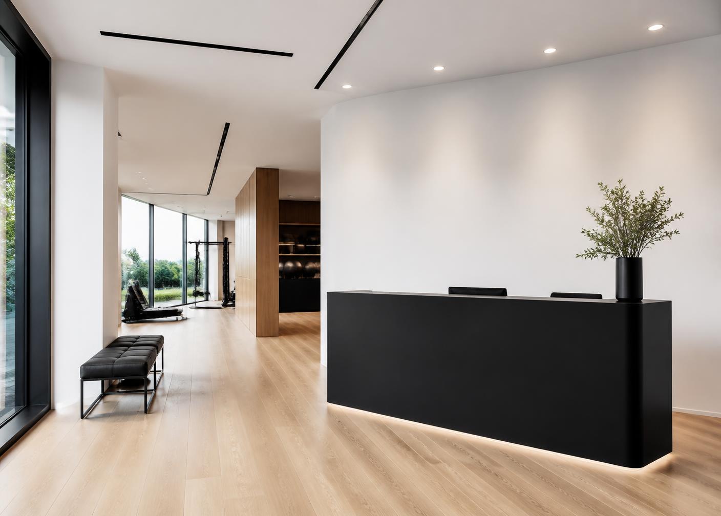Modern recovery clinic reception area